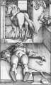 El novio embrujado del pintor renacentista Hans Baldung en blanco y negro